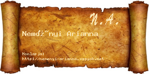 Neményi Arianna névjegykártya